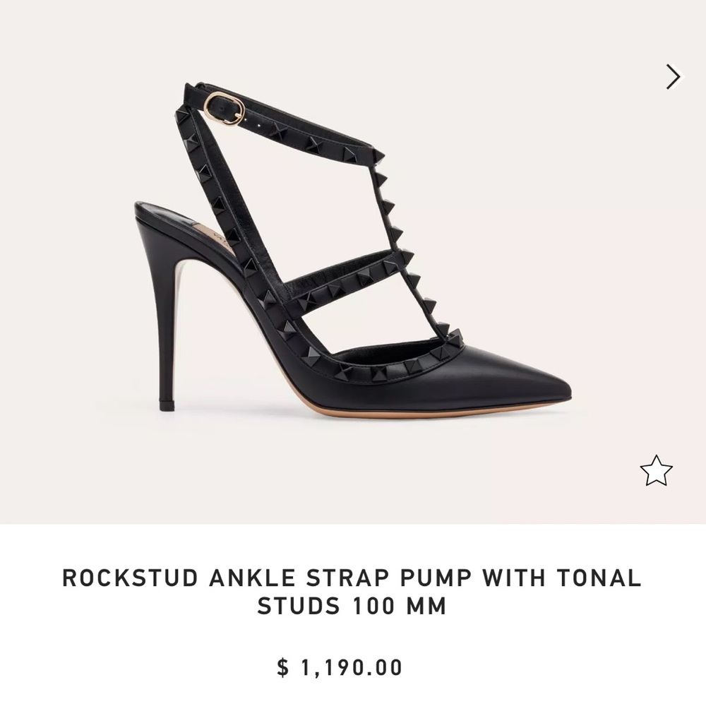 Valentino RockStud Shoes tonal all black size 37 1/2
